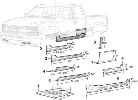 2000 gmc sierra sheet metal|Steel Extended Cab Repair Panels .